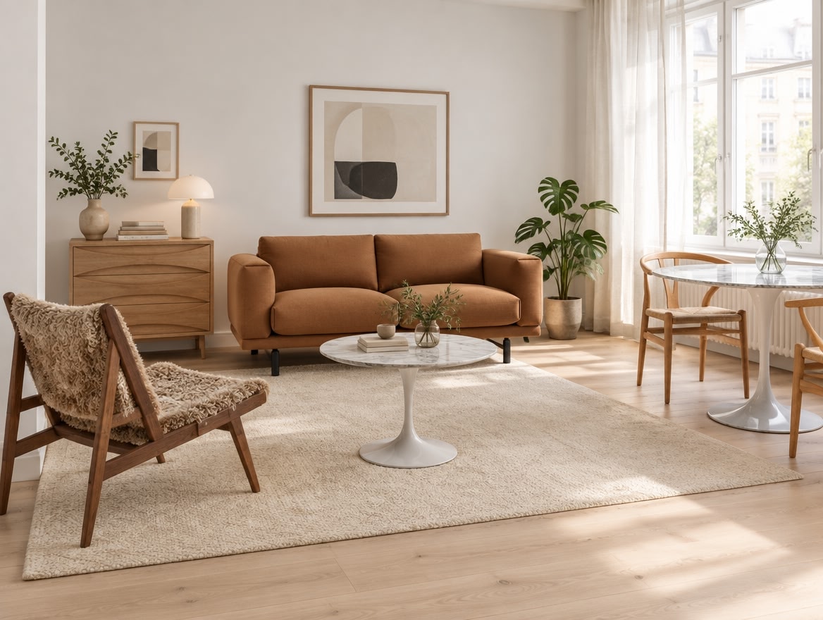 small apartment with Scandinavian style Furniture