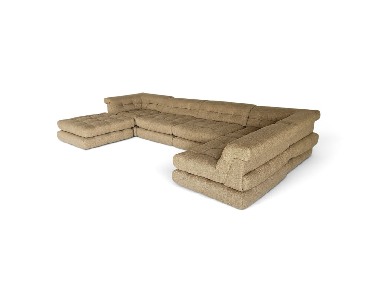 Mah Jong Modular Sofa in a earthy tone linen fabric | Nue Modern