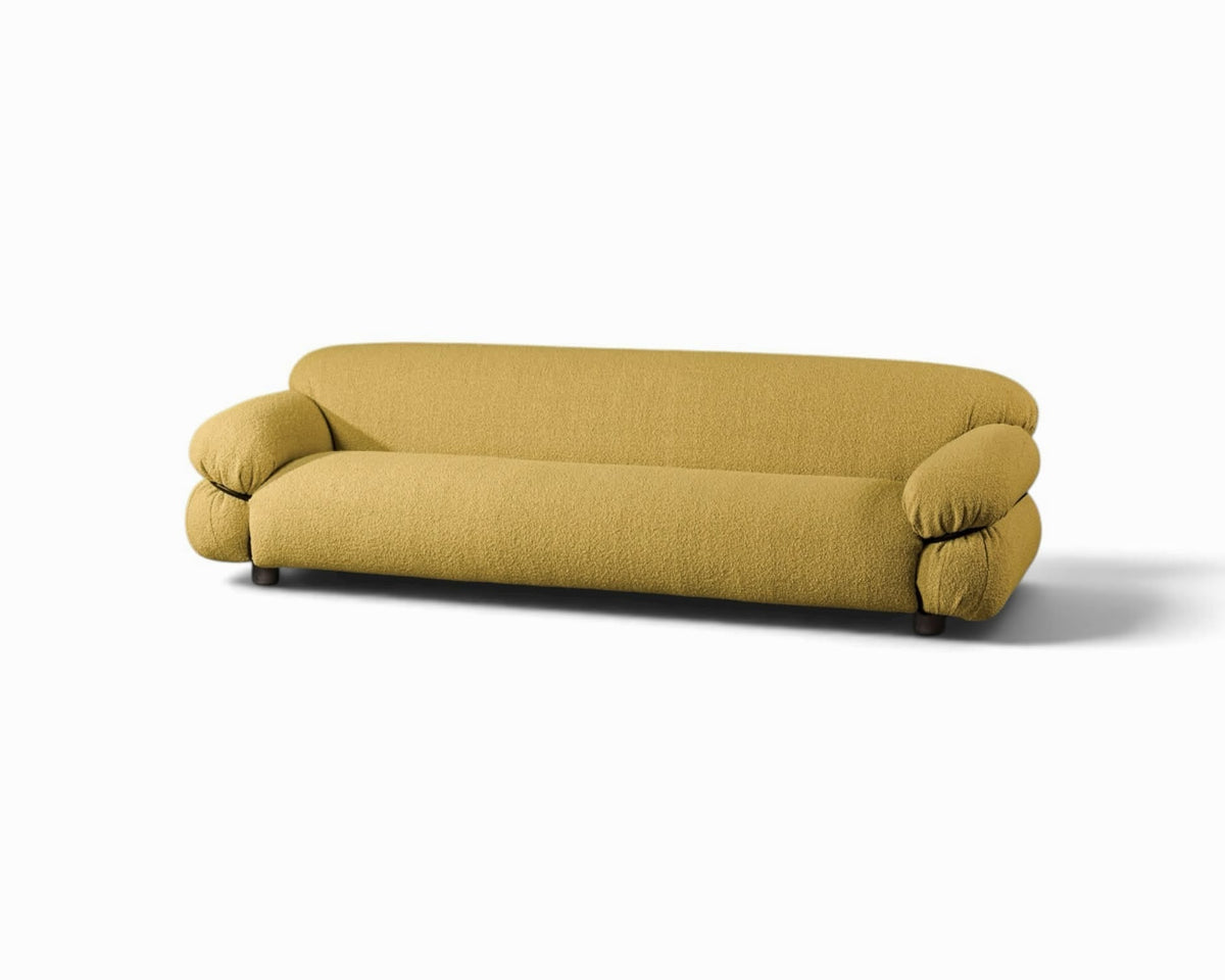 Sesann 3-Seater Sofa in mustard bouclé | Nue Modern
