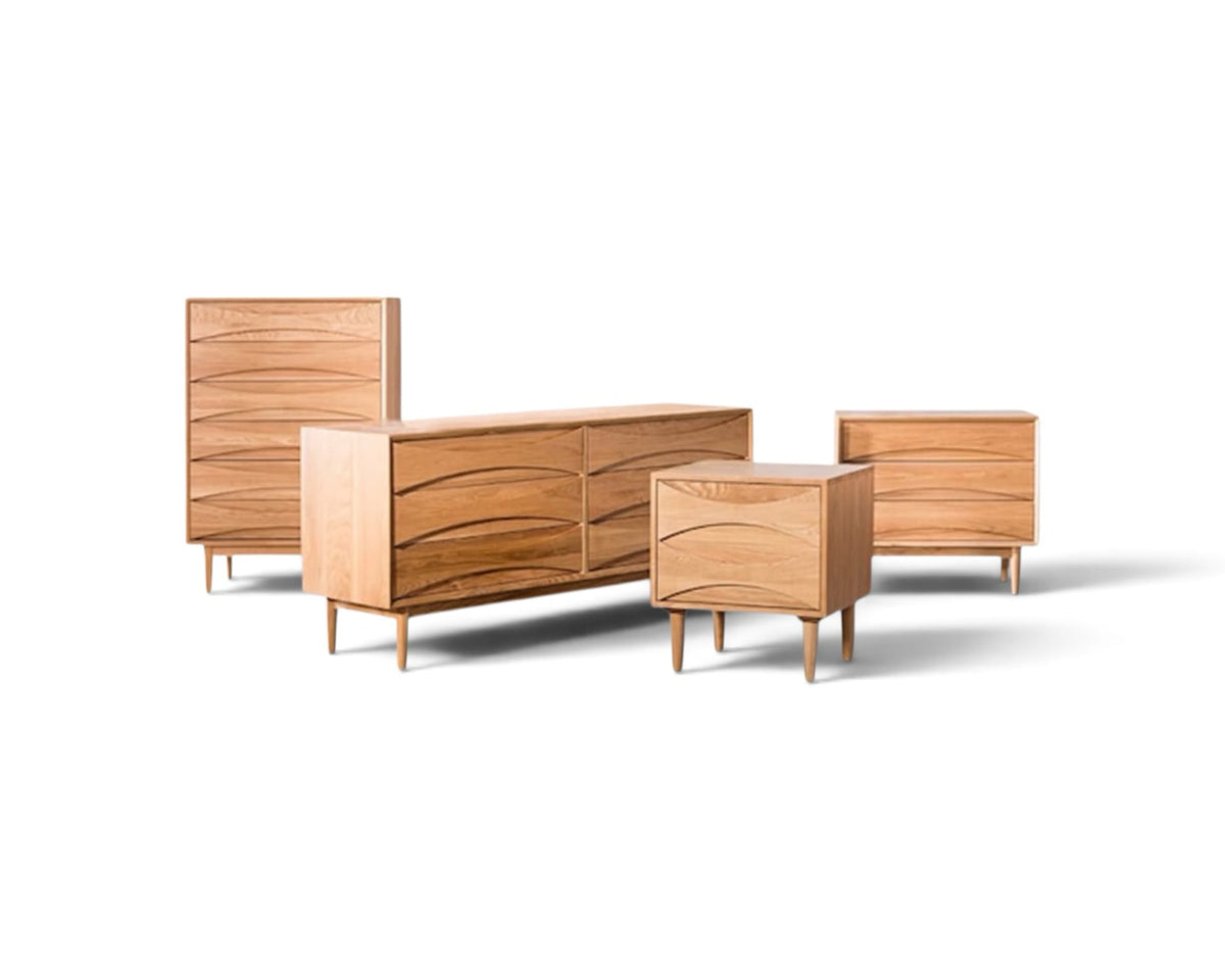 Arne Vodder TallBoy, Lowboy and night tables in Oak | Nue Modern