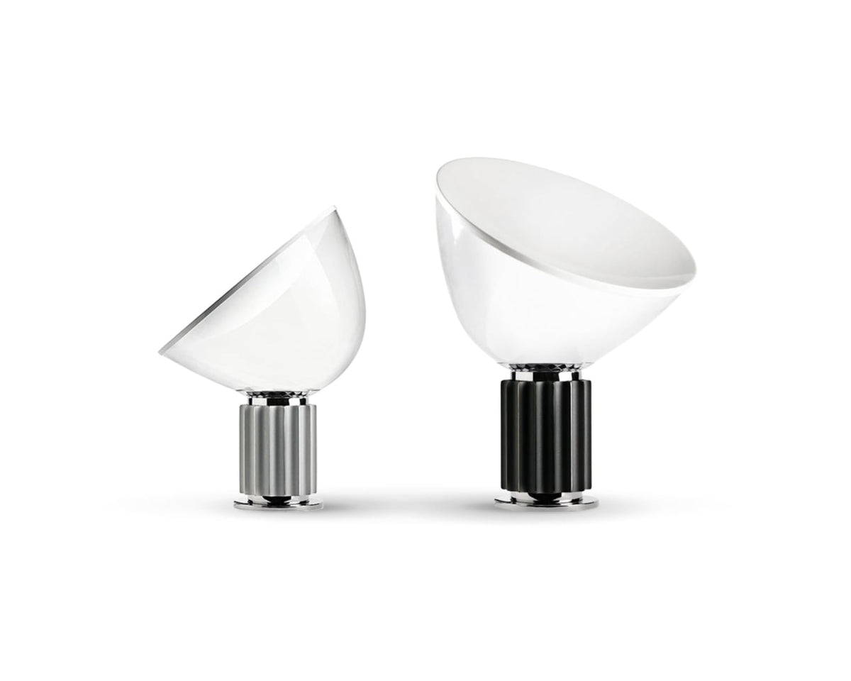 Pair of Taccia Table Lamps in Silver and Black | Nue Modern