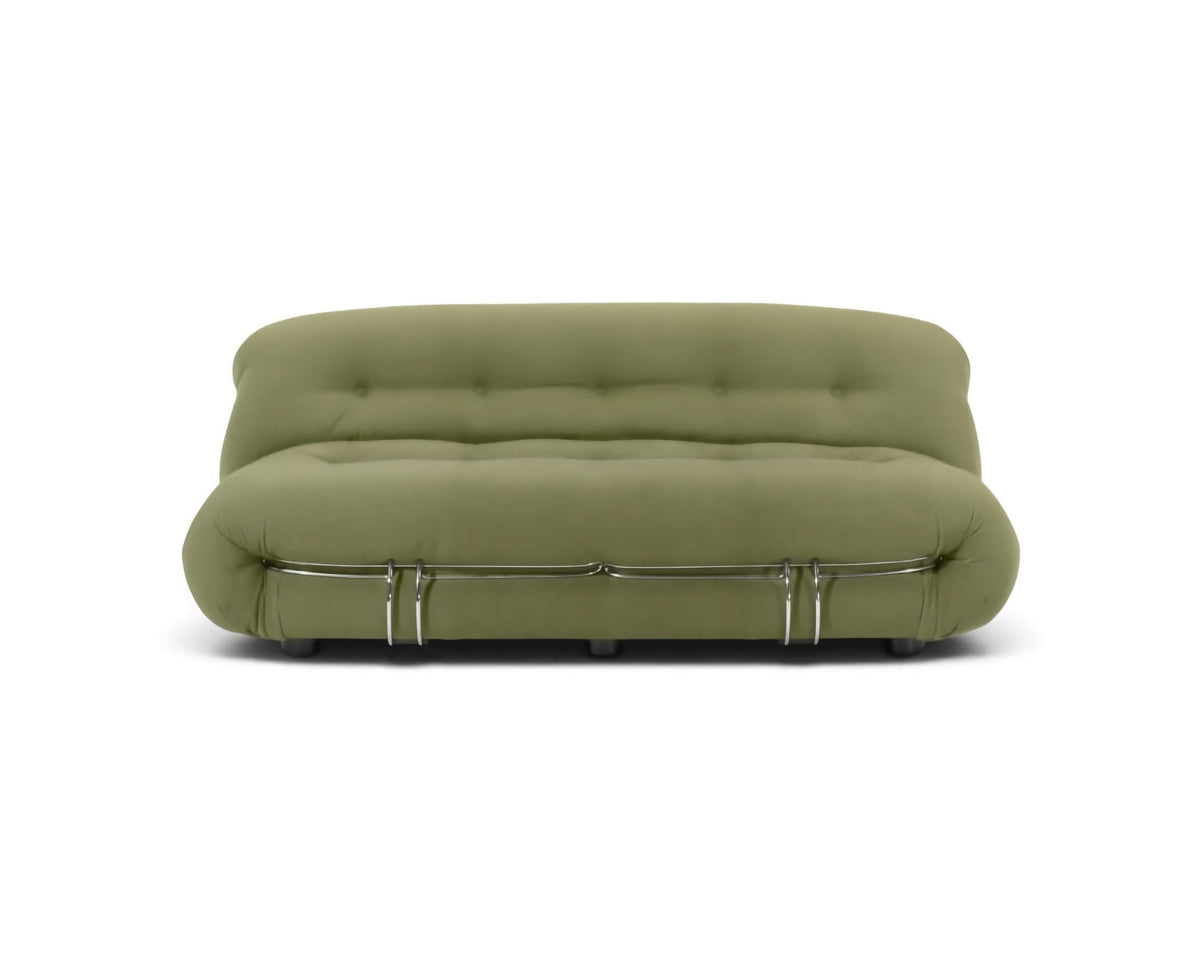 Soriana-Inspired 2-Seater Sofa in olive velvet | Nue Modern