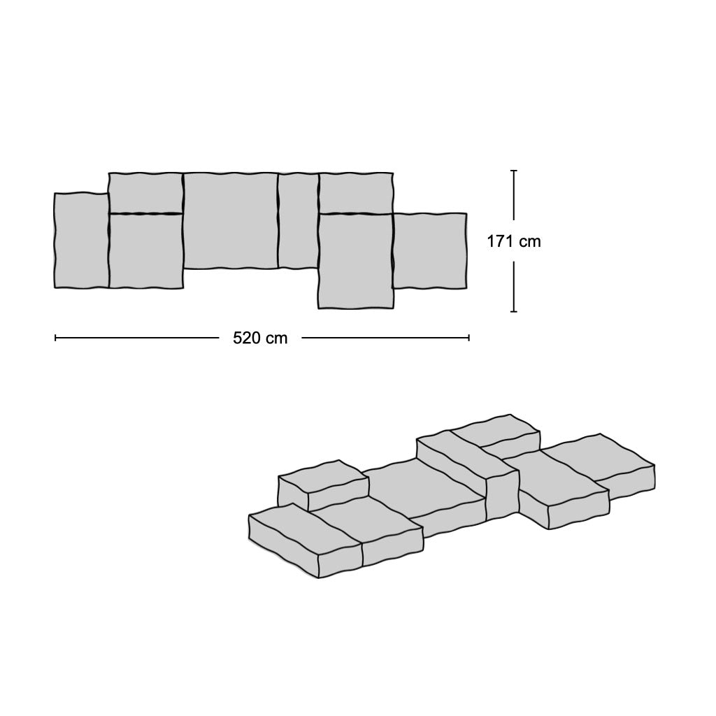 Extrasoft Sofa - Combo 2 - modular sofa combination from Nue Modern