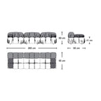Bellini 3-Seater Sofa - expandable modular sofa available in fabric or leather