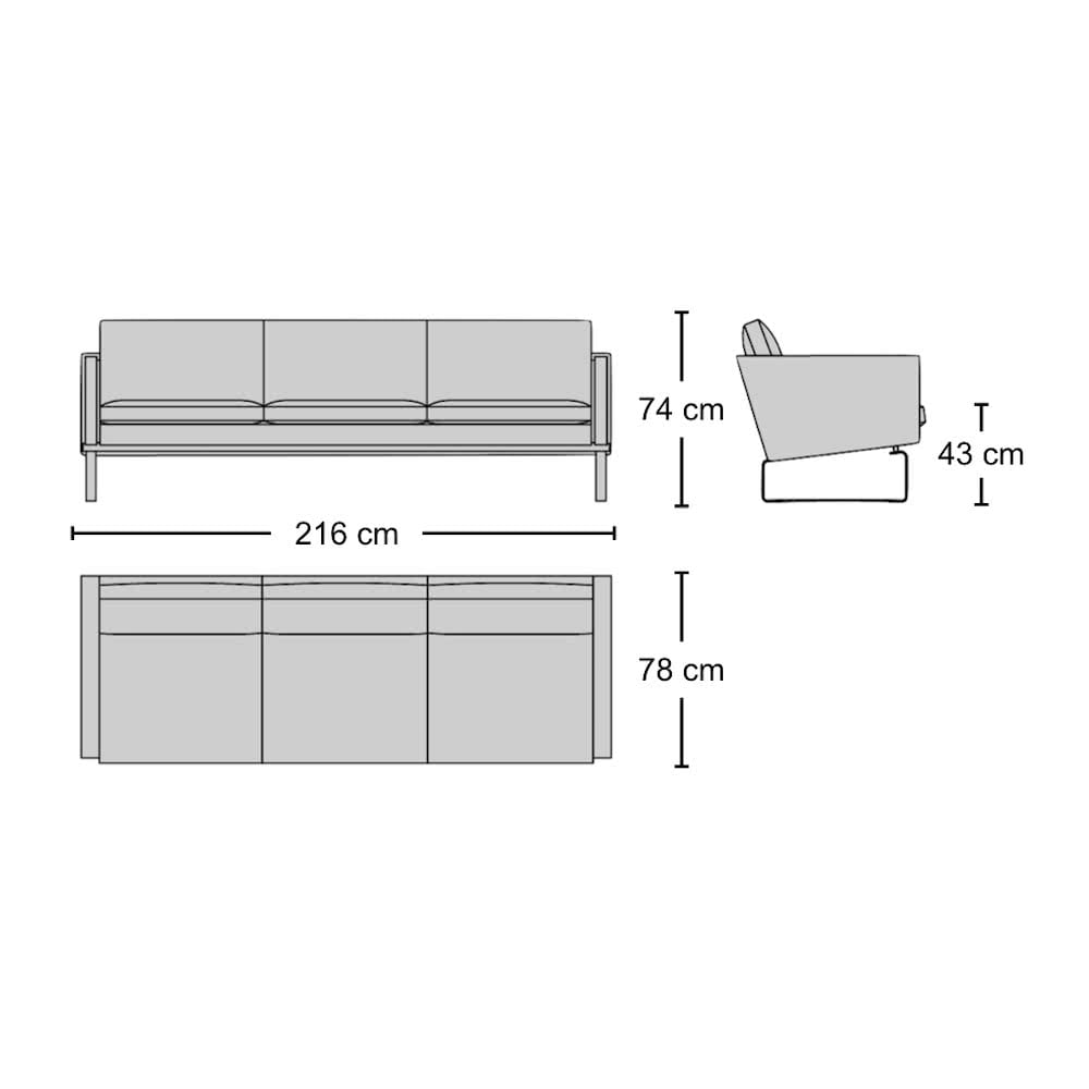 CH103 Sofa - three-seater Danish-style sofa from Nue Modern