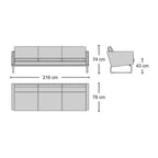 CH103 Sofa - three-seater Danish-style sofa from Nue Modern