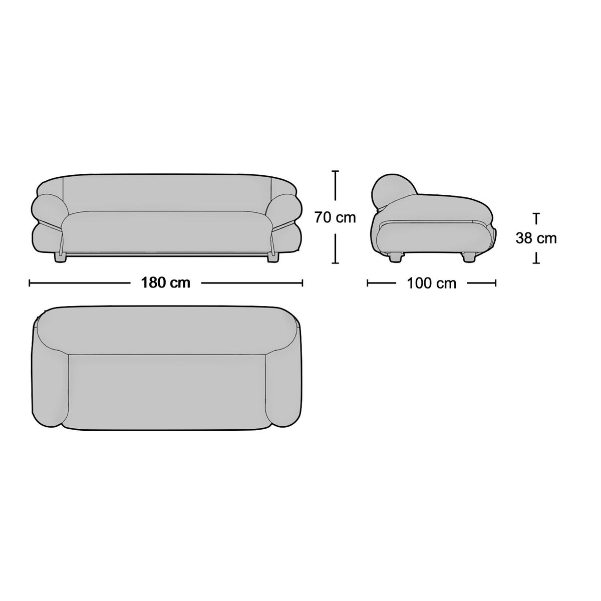 Sesann 2-Seater Sofa - quilted two-seater from Nue Modern