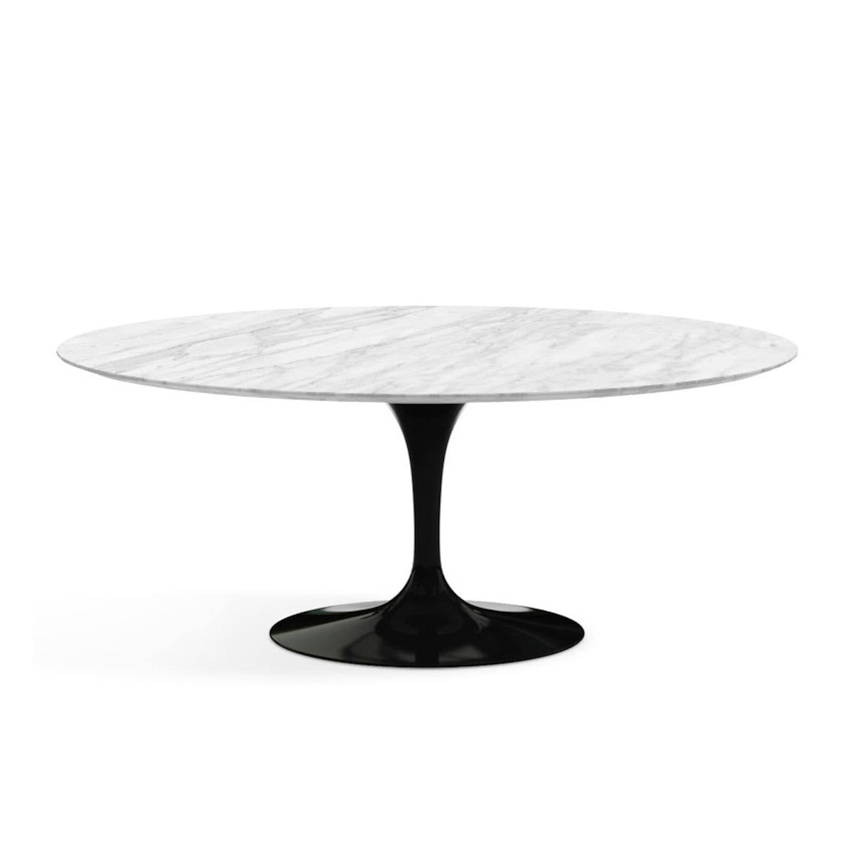Oval Pedestal Dining Table - Marble Top - available with a Nero Marquina marble top