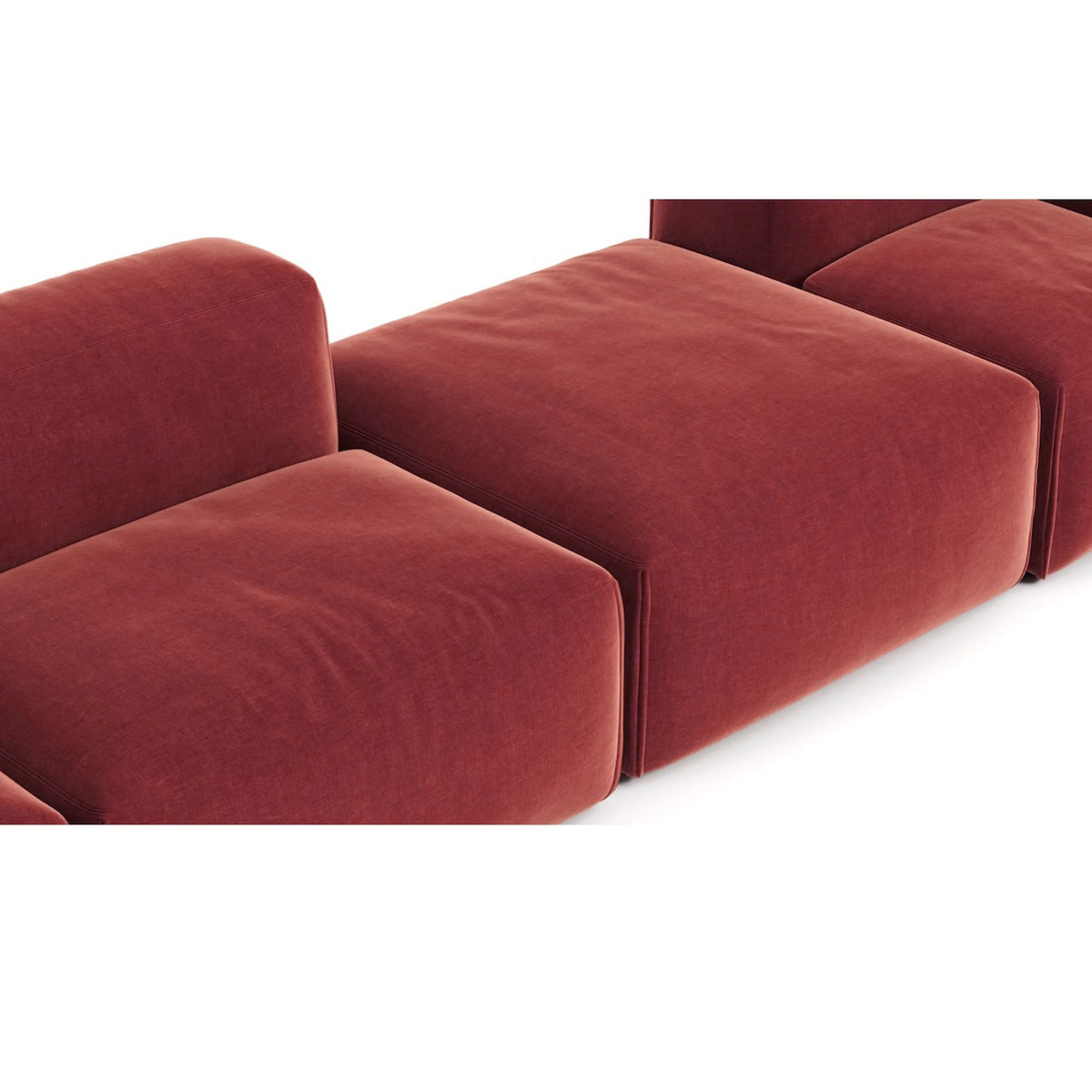 Le Mura Sofa Comb 3 - floor-hugging platform and rounded volumes