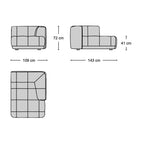 Flex Chaise Longue Module - modular sofa element from Nue Modern