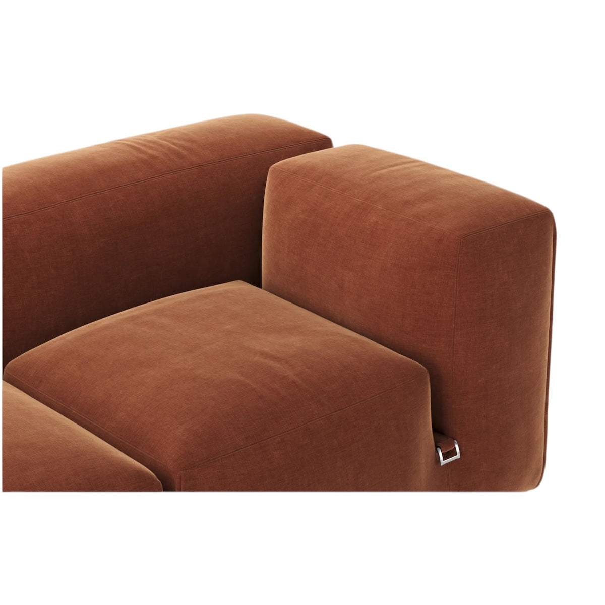 Le Mura 3-Seater Sofa - floor-hugging platform and rounded volumes