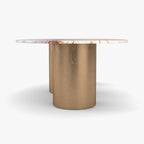 Luca Dining Table - antiqued brass or antiqued iron legs