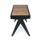 Pierre Jeanneret Bench - Chandigarh-inspired bench with hand-woven cane seat
