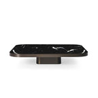 Bow Coffee Table in bronze - curved base detail in a bronze finish