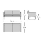 CH102 Sofa - low, clean-lined two-seater sofa from Nue Modern
