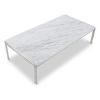 PK63 Coffee Table - rectangular top on a satin steel frame