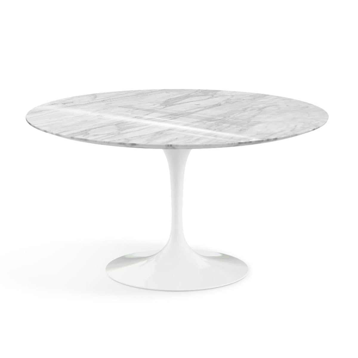 Pedestal Dining Table - Marble Top - white or black base