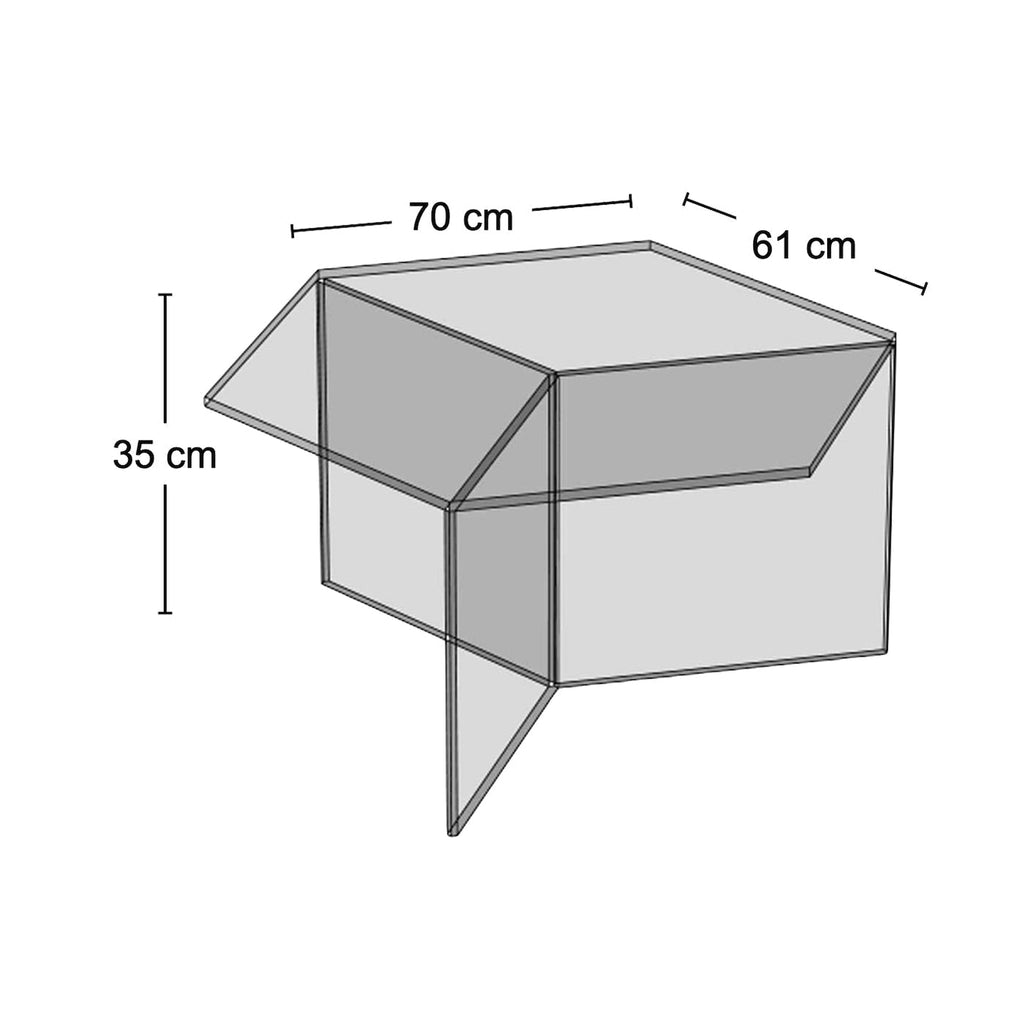 Isom Square Coffee Table - crisp glass intersections