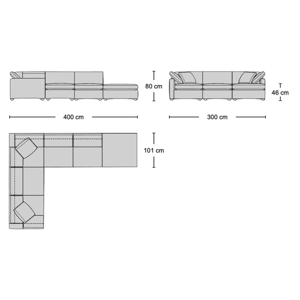 Cloud Modular L-Shaped Sofa - L-shaped deep lounging sofa from Nue Modern
