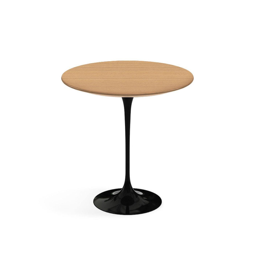 Pedestal Side Table - Wood Top - natural wood grain