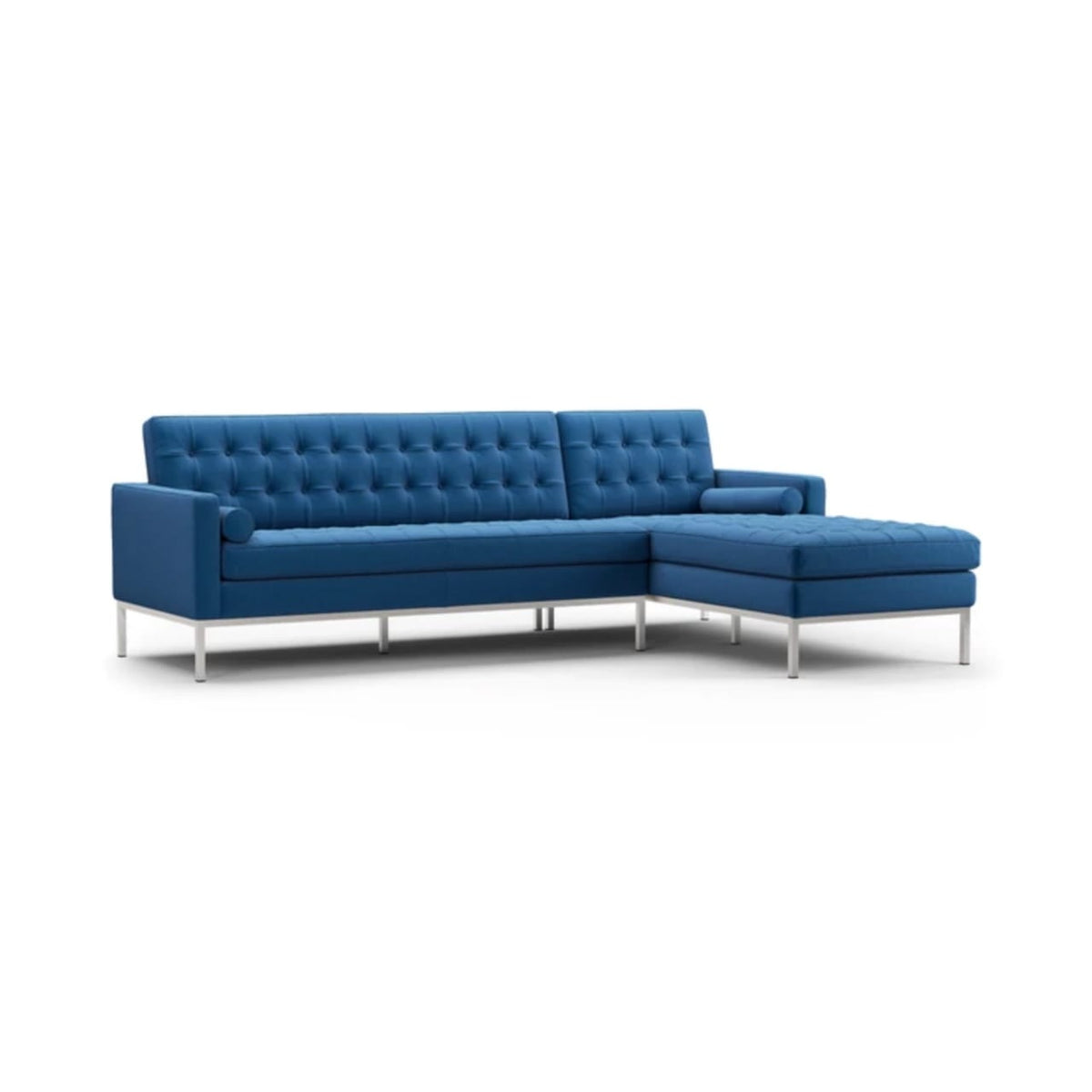 Florence 3-Seater Corner Sofa - crisp tailored cushions on slim polished legs