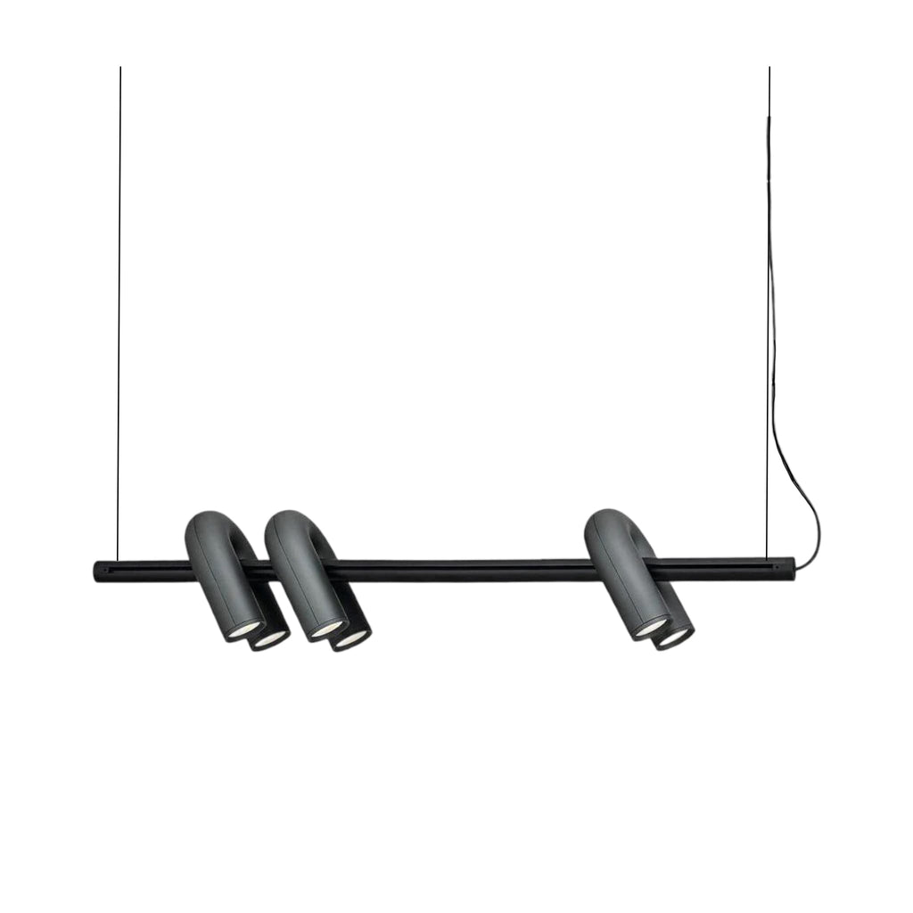 Cirkus Rail Lamp - evenly spaced shades casting rhythmic light