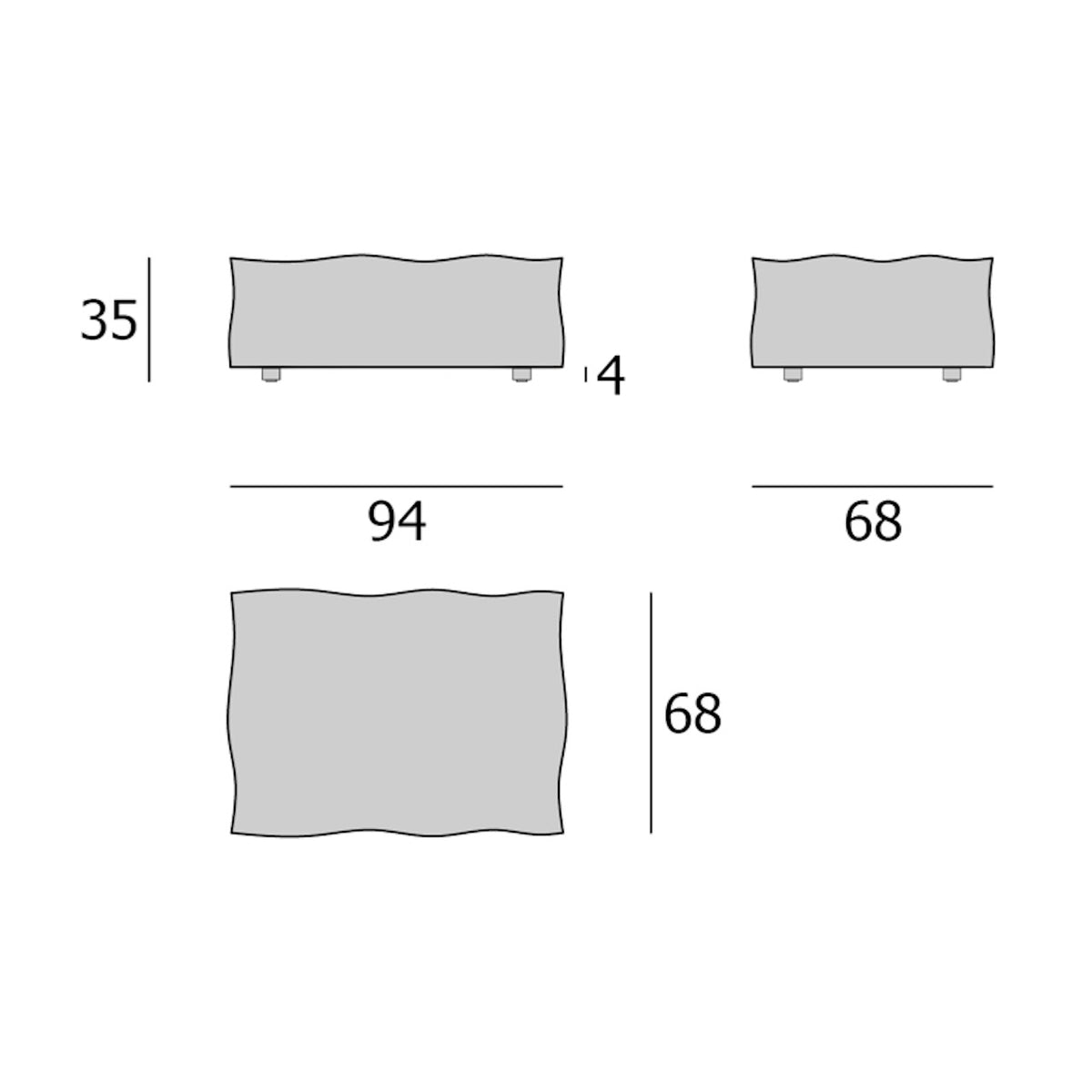 Extrasoft - XS Seat Module - modular sofa piece from Nue Modern