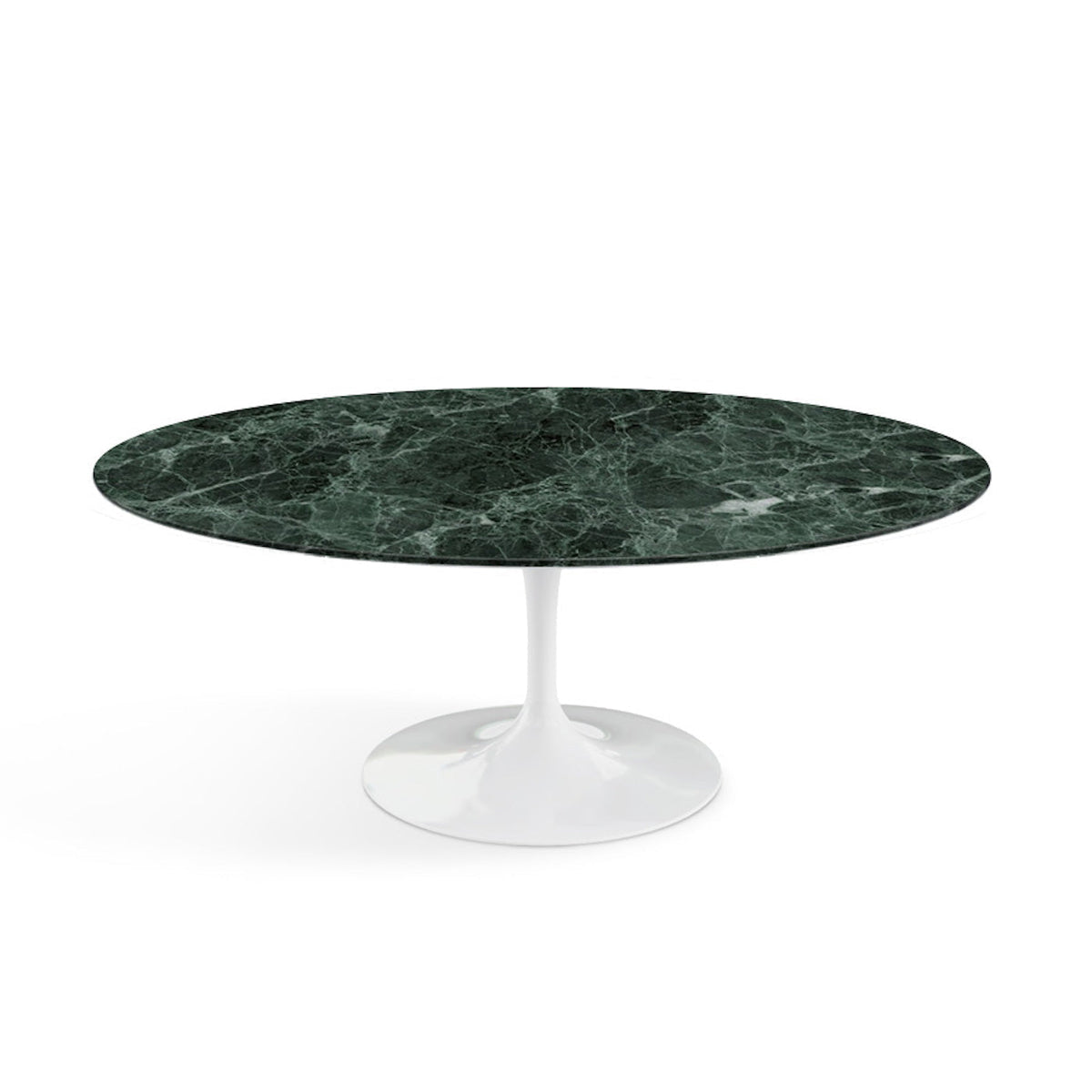 Oval Pedestal Coffee Table - Marble Top - sturdy, well-balanced base