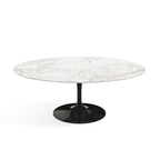 Oval Pedestal Coffee Table - Marble Top - available with a Nero Marquina marble top