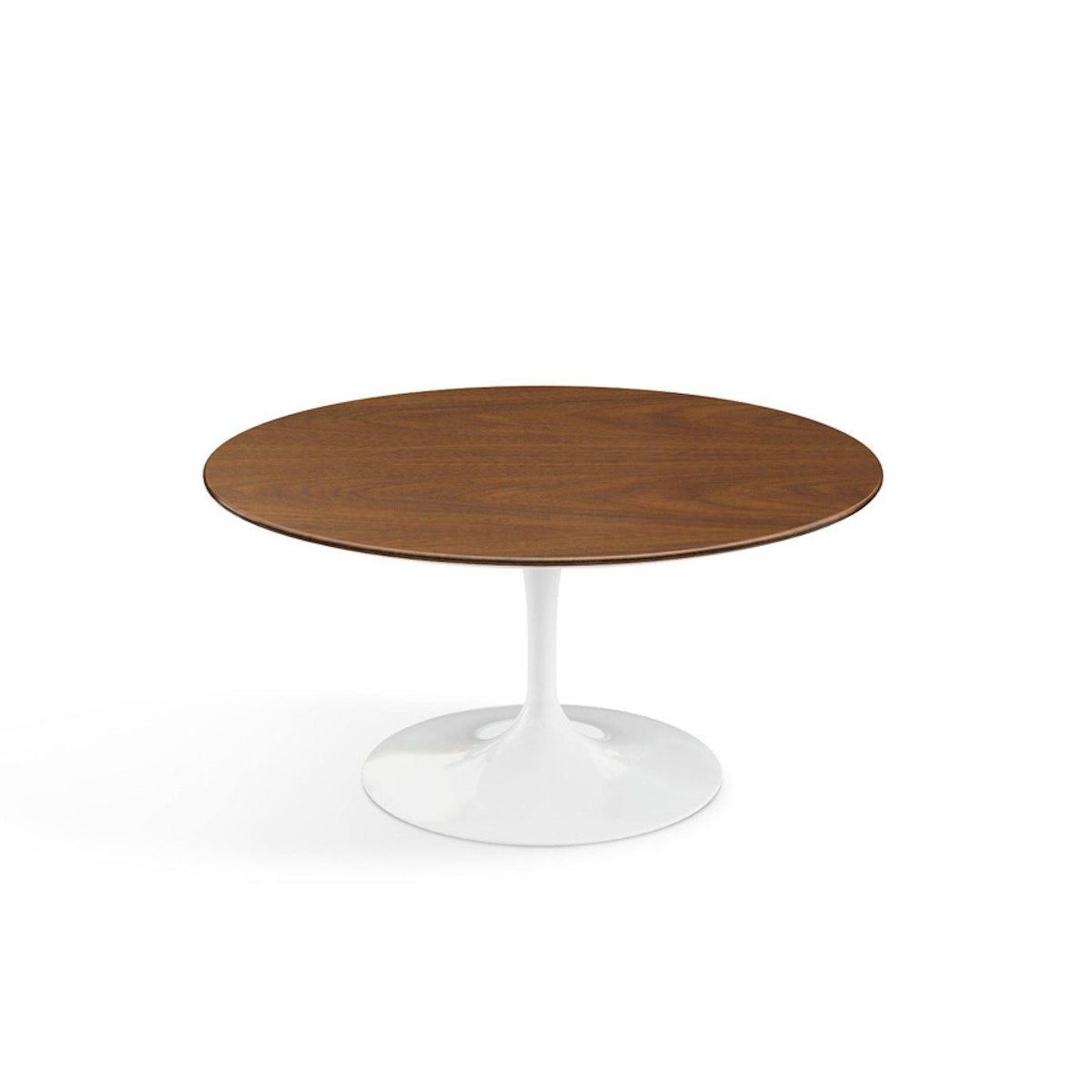 Pedestal Low Table - Wood Top - available with a dark walnut top