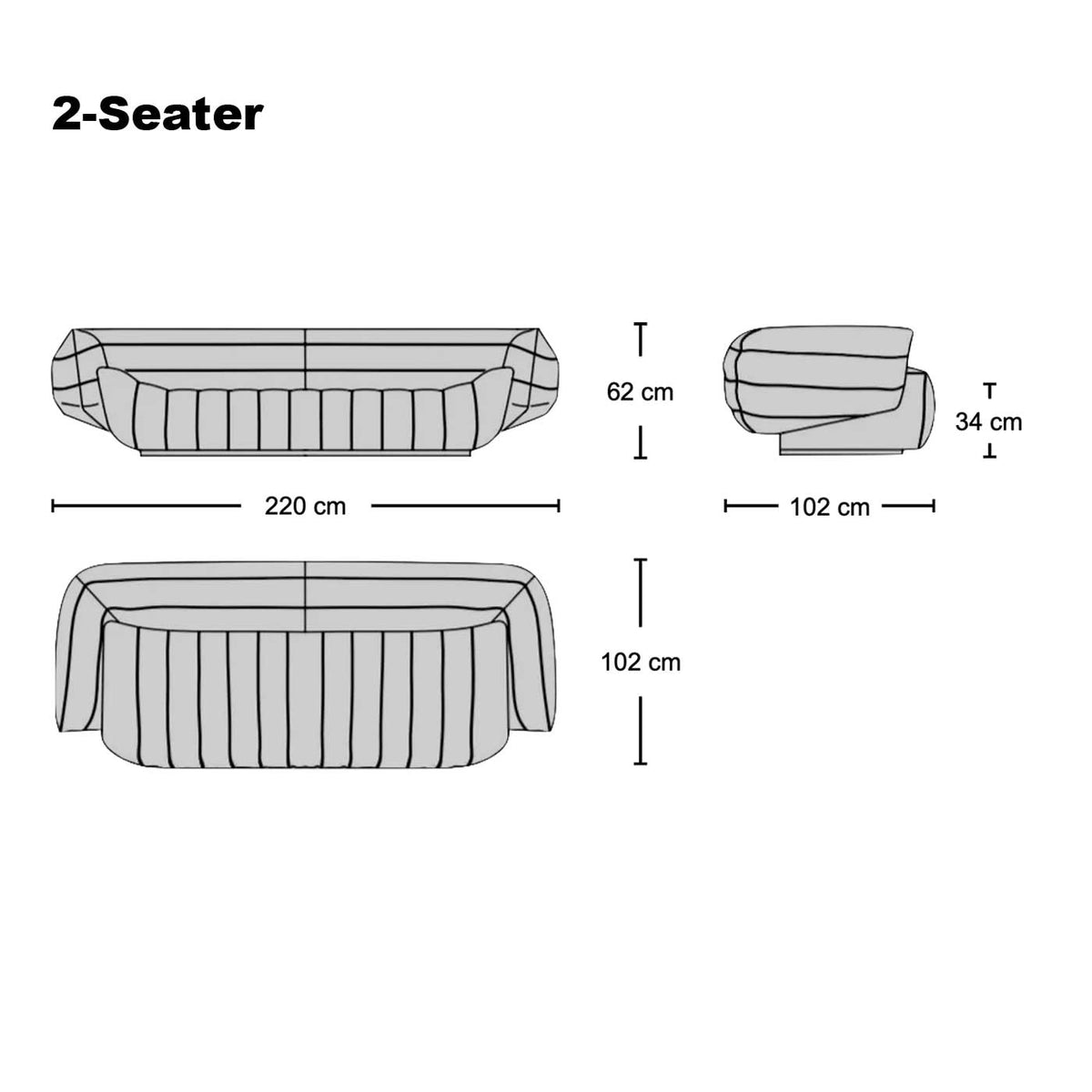 Dexter Sofa - comfortable three-seater with clean lines