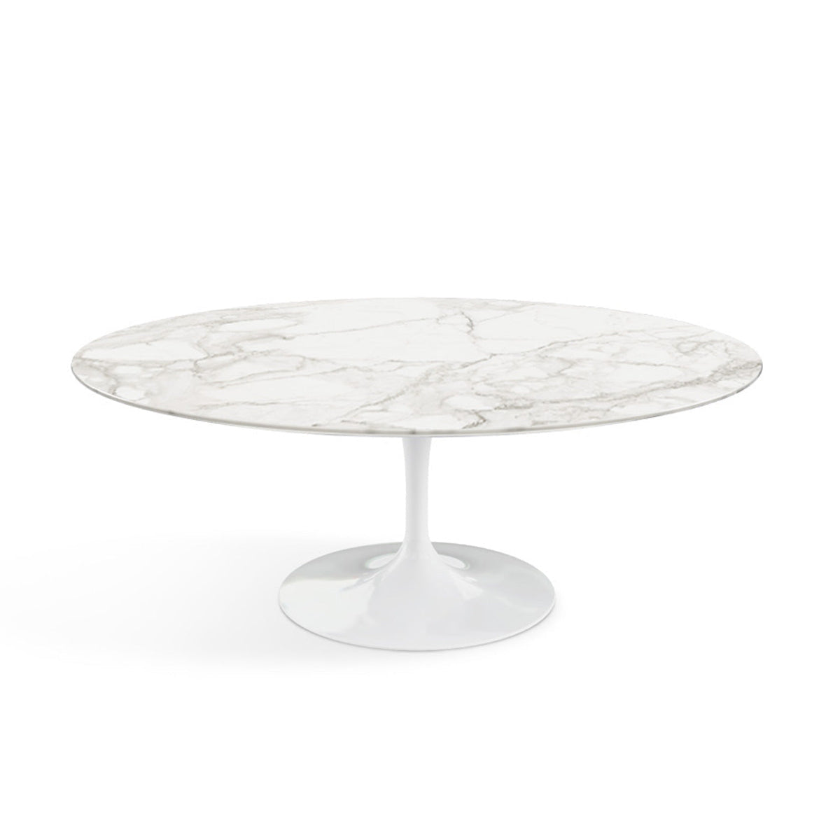 Oval Pedestal Coffee Table - Marble Top - available with an Emperador Dark marble top