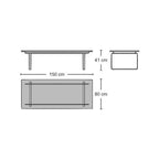 CH108 Coffee Table - companion to the CH100-series lounge sofas