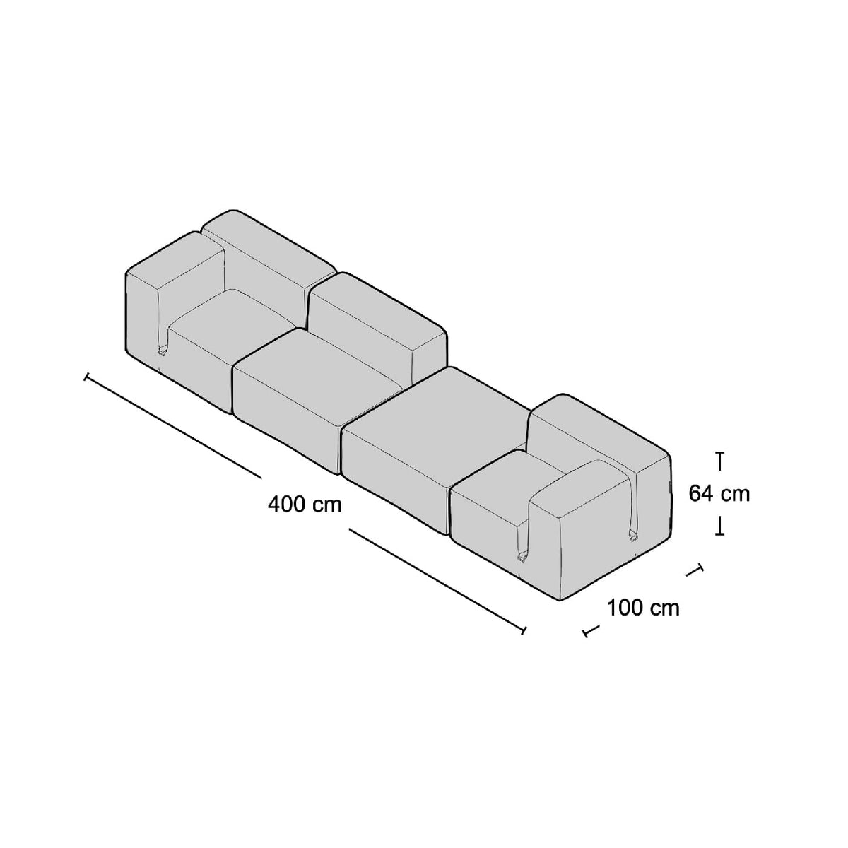 Le Mura Sofa Comb 3 - low modular sofa from Nue Modern