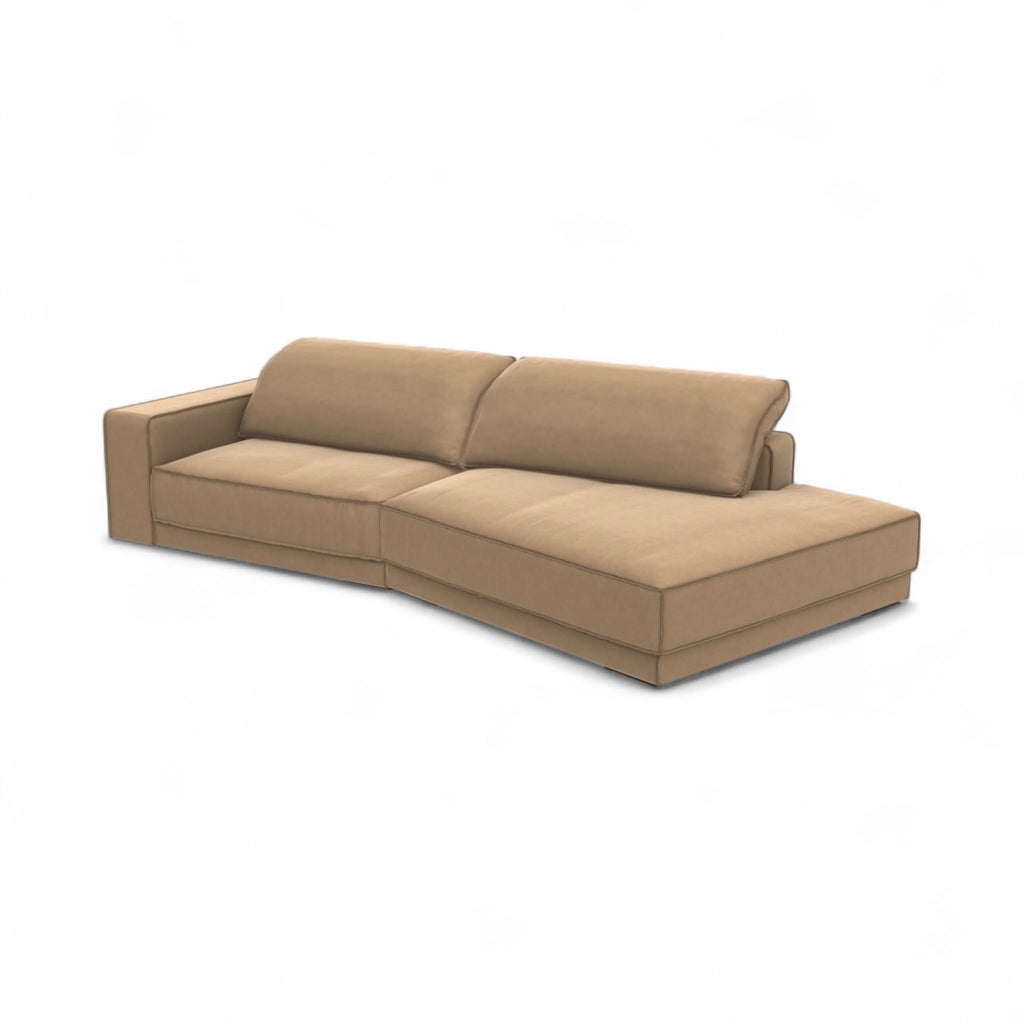 Budapest Sectional Sofa - deep, softly cushioned seats in a rounded frame