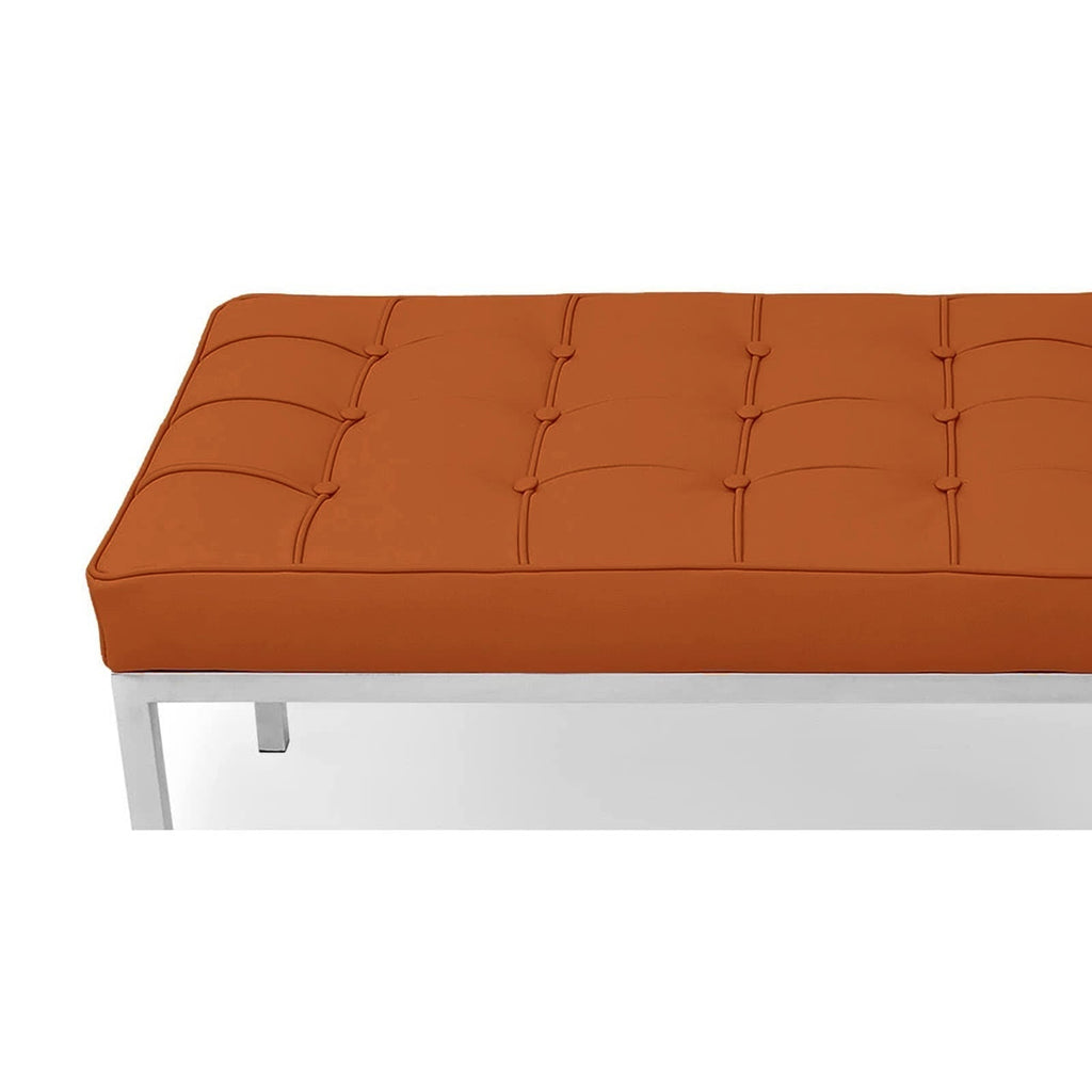 Florence 2-Seater Bench - upholstery on slim polished legs