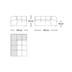 Tufty modular sofa TF008 - quality upholstery