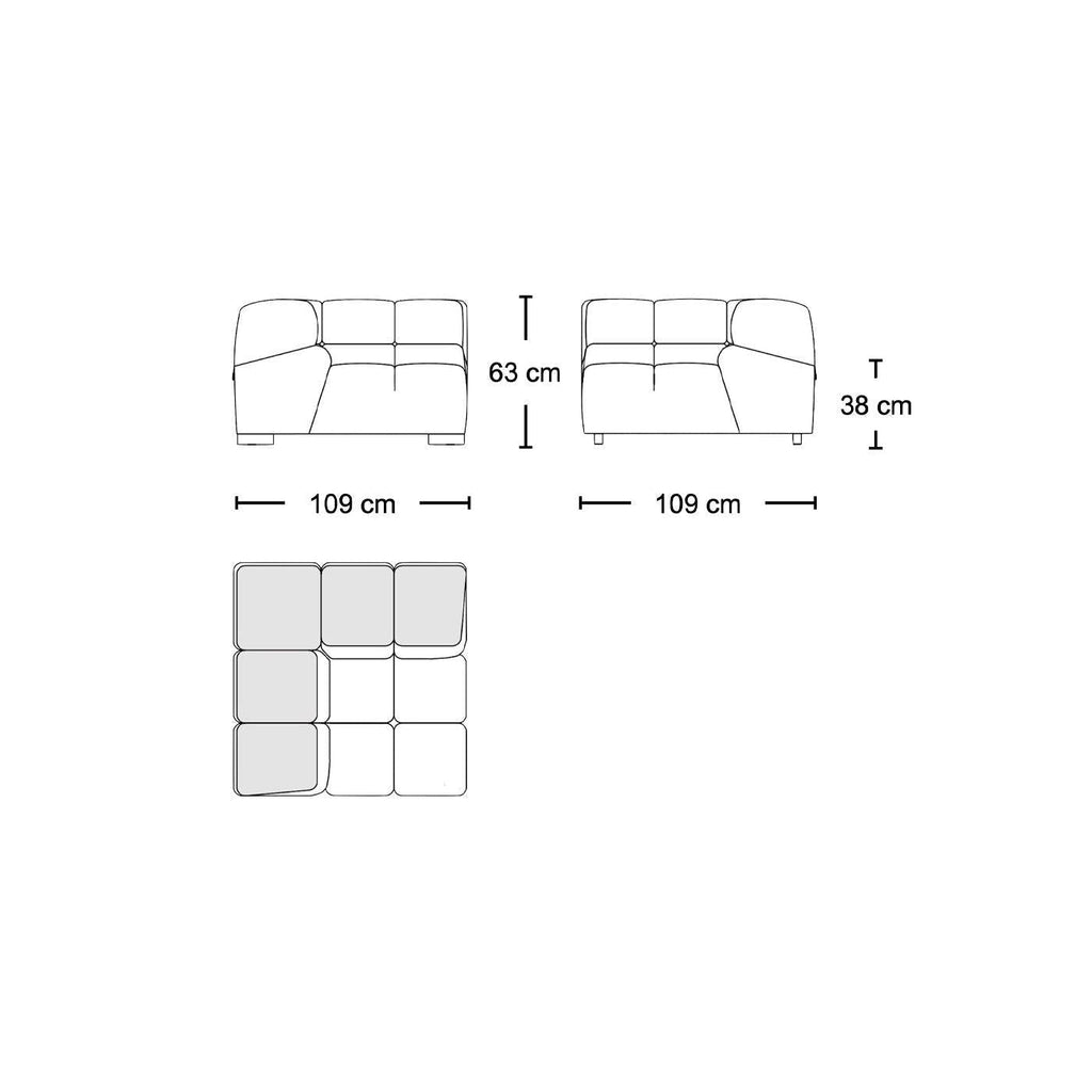 Tufty modular sofa TF003 - deep, pillowy seat and back