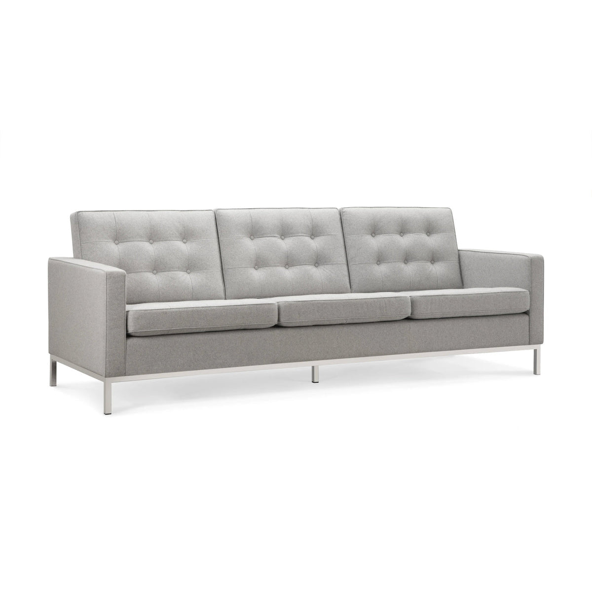Florence 3-Seater Sofa - crisp tailored cushions on slim polished legs