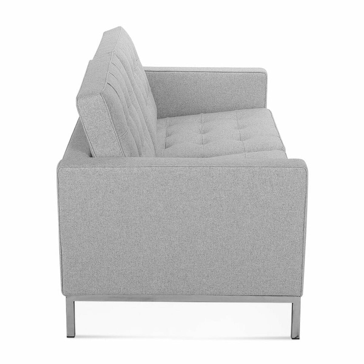 Florence 2-Seater Sofa - polished steel legs
