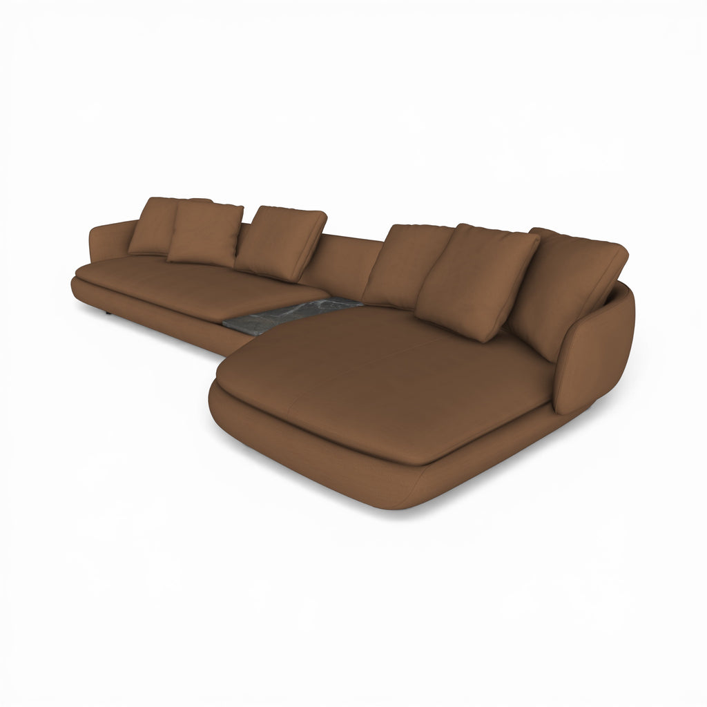 Ralph 3-Seater Sofa With Chaise and Table - chaise for reading and films