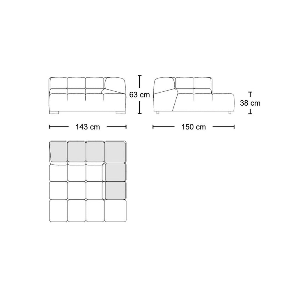 Tufty modular sofa TF009 - deep, pillowy seat and back