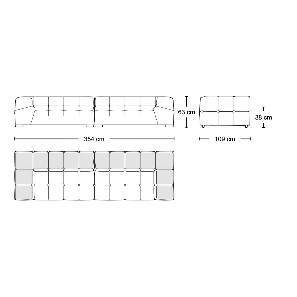 Tufty Large 3-Seater Sofa - soft quilting