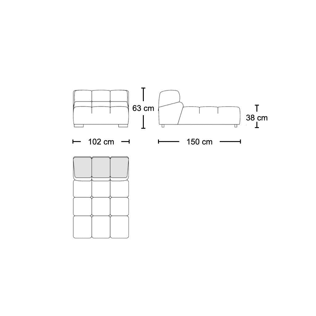 Tufty modular sofa TF006 - deep, pillowy seat and back