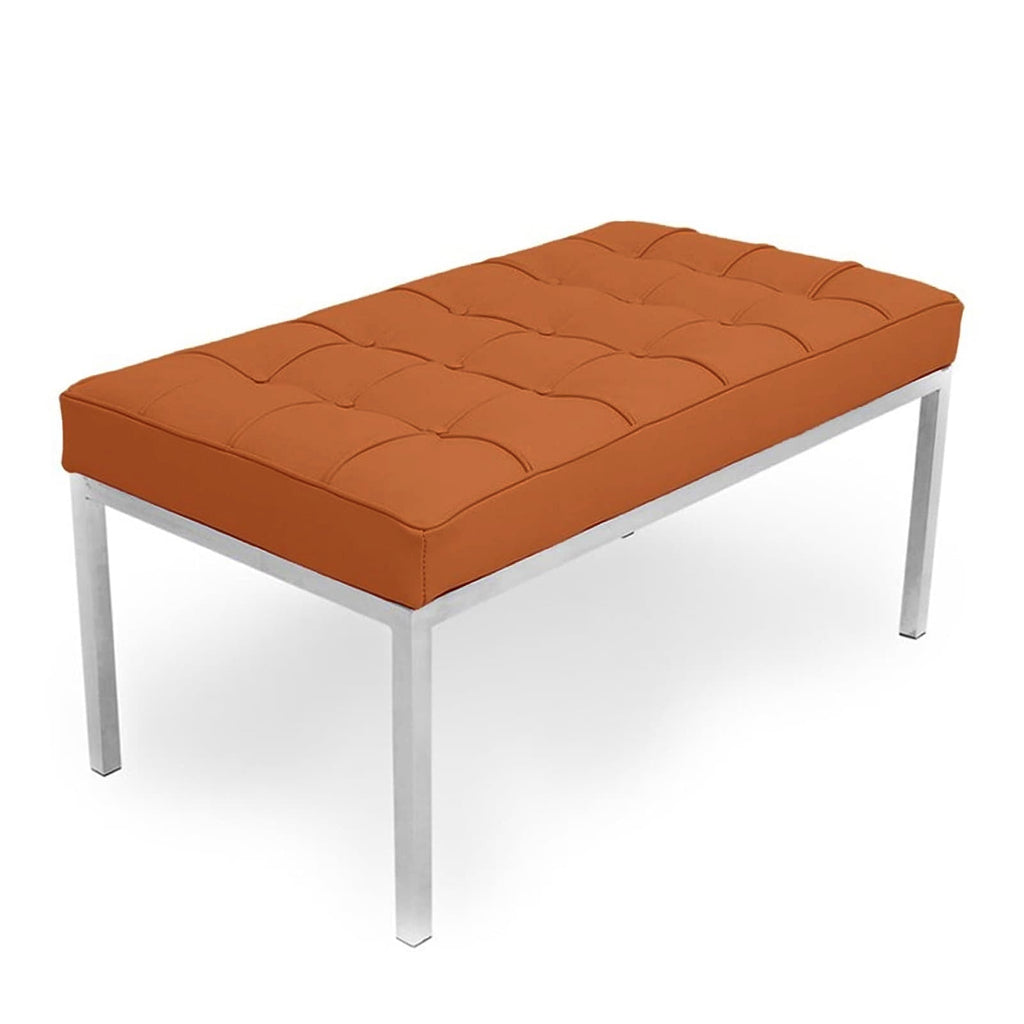 Florence 2-Seater Bench - tailored cushion on slim polished legs