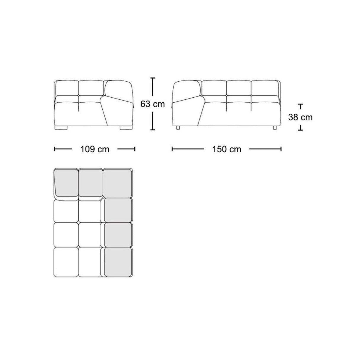 Tufty modular sofa TF007 - quilted modular sofa from Nue Modern