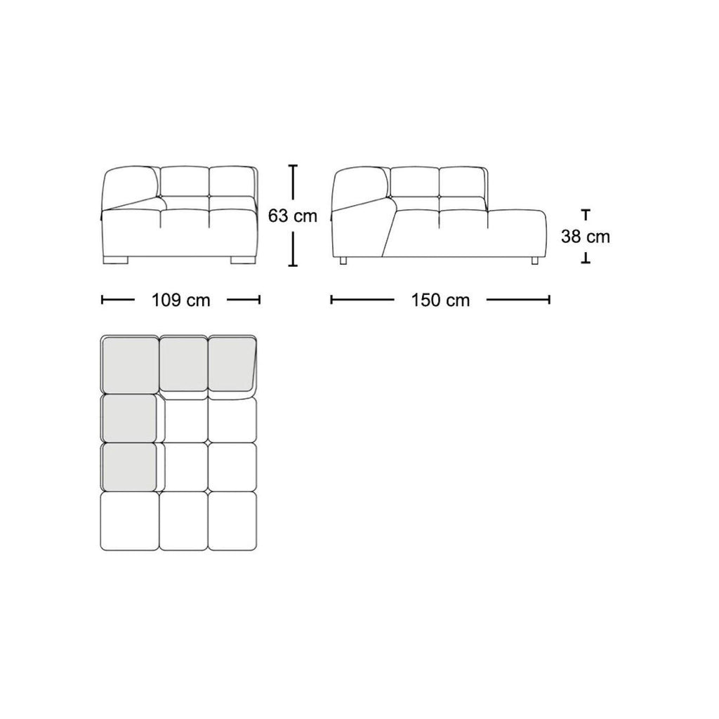 Tufty modular sofa TF024 - made-to-order in a choice of fabrics