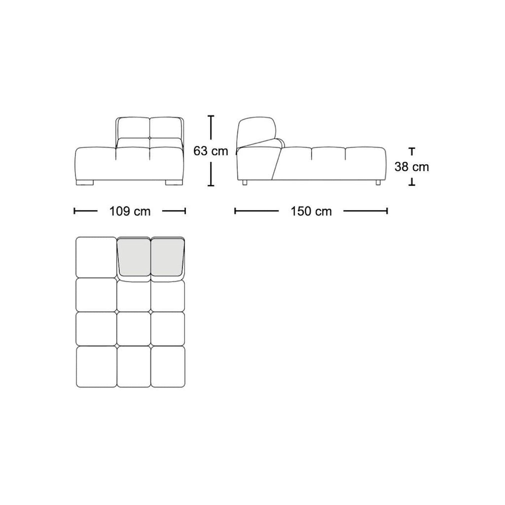 Tufty modular sofa TF017 - made-to-order in a choice of fabrics