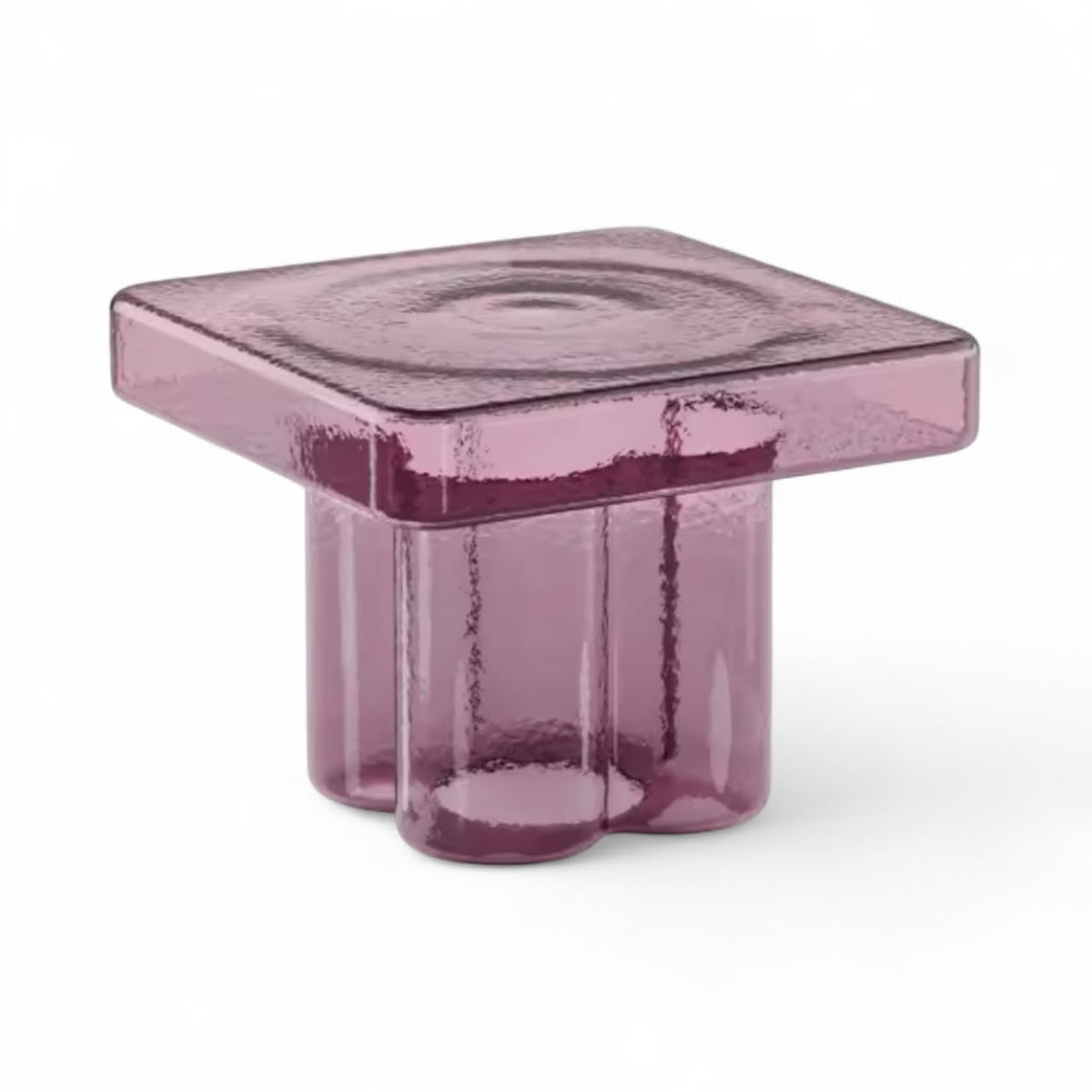 Soda Square Coffee Table - square top on a thick rippled glass body