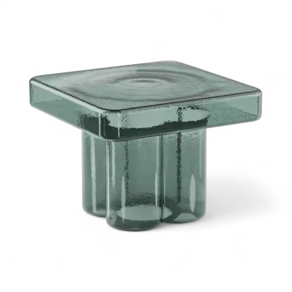 Soda Square Coffee Table - softly rippled glass